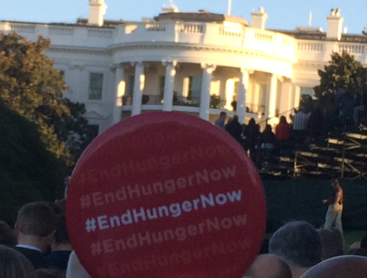 End Hunger Now Button End Hunger Now Button in front of White House
