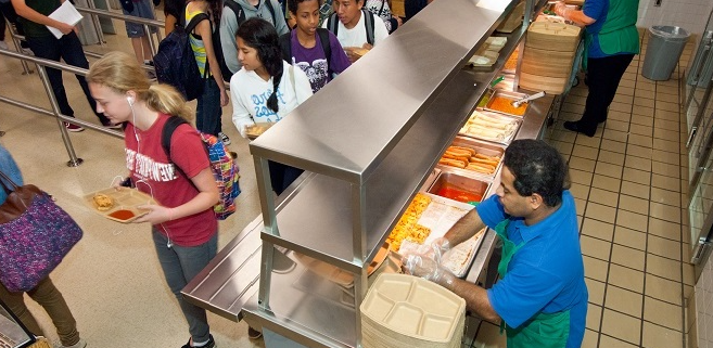 School Lunch Line - Crop